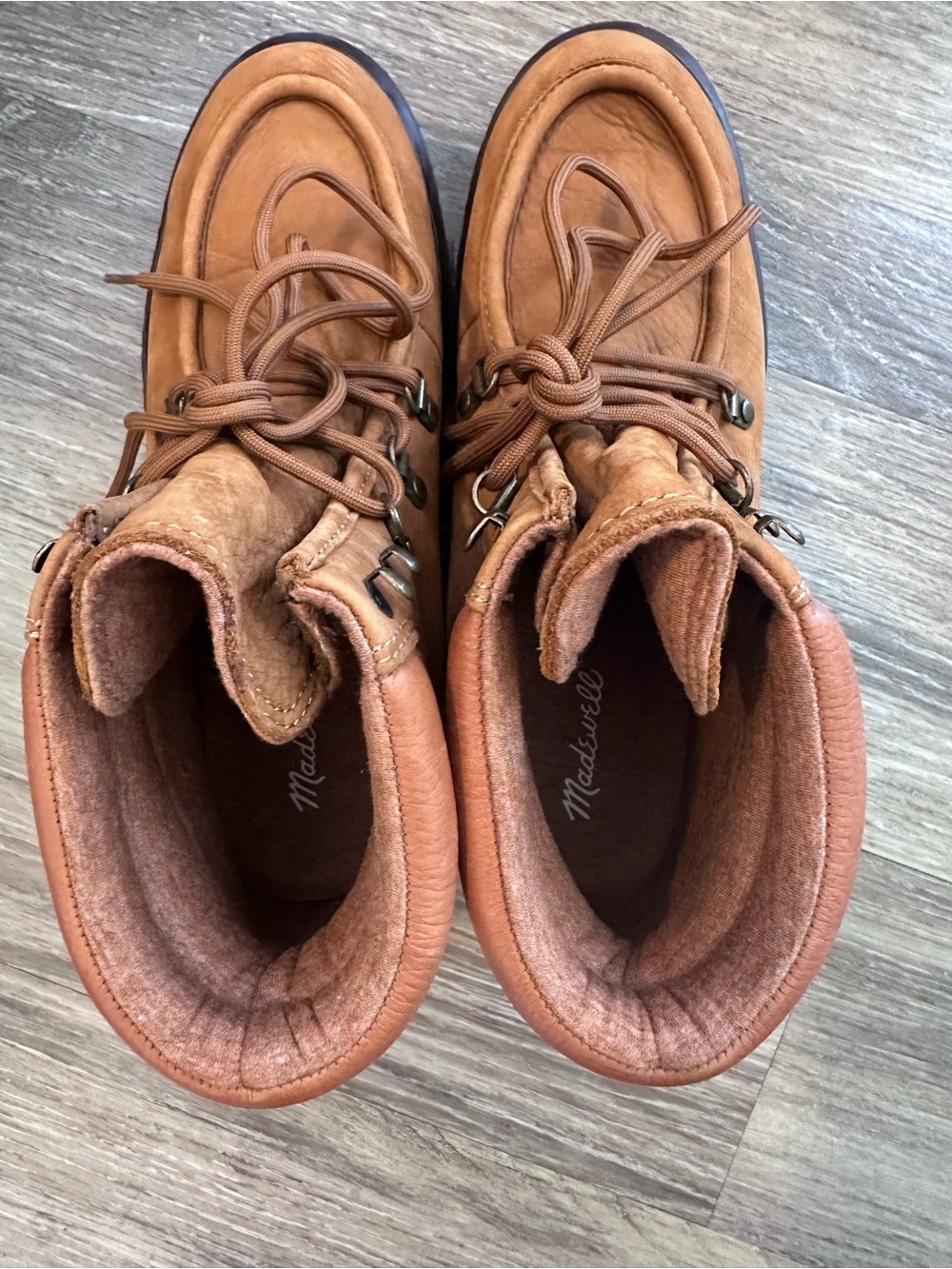 Madewell Carson Boot Pecan Brown Leather Lace-Up Ankle Booties Sz 9 - Picture 4 of 8
